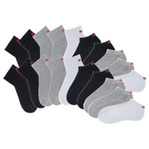 Enkelsokken - Wit - 20 Paar - Geribd - Versterkte Hiel - Vochtregulerend