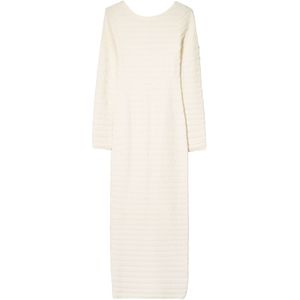 Bershka - Gebreide Jurk - Ecru - 3/4 Lengte - Aansluitende Pasvorm