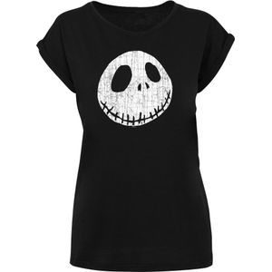 F4NT4STIC Shirt 'Disney The Nightmare Before Christmas Jack Cracked Face'  zwart / wit