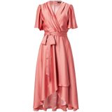 SWING - Cocktailjurk - Zalm Roze - Gevoerde Zoom/Rand - V-hals