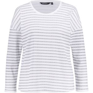 Ulla Popken - Sweatshirt - Lichtgrijs - Donkergrijs - Lange Mouw - Ronde Hals