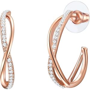 Lulu & Jane Oorbellen  rose-goud / transparant