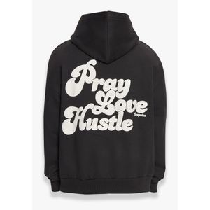 Dropsize Sweatshirt 'Pray Love Hustle'  zwart / wit