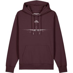 Watapparel Sweatshirt 'Lost in space'  donkerrood / wit