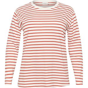 KAFFE CURVE Shirt 'Winni'  rood / wit