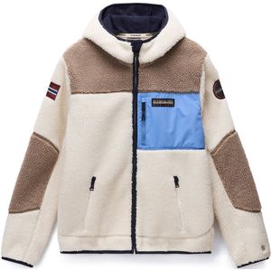 NAPAPIJRI Fleece jas 'Yupik'  lichtblauw / lichtbruin / natuurwit