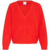 ICHI - IHDASILA - Trui - Oranjerood - V-hals - Lange Mouw