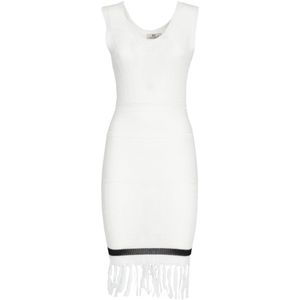 Influencer Gebreide jurk  zwart / wit