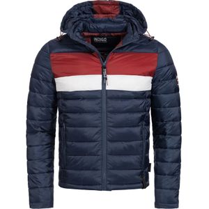 INDICODE JEANS Winterjas 'Hampshire'  navy / donkerrood / wit