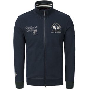 La Martina Sweatvest ' MBF304 '  donkerblauw / wit