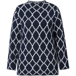 Ulla Popken Trui  donkerblauw / wit