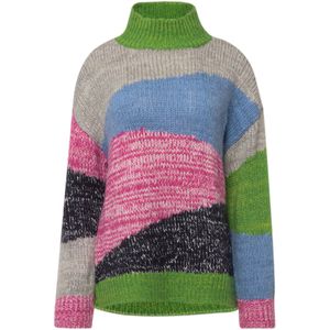 LAURASØN Trui  lichtblauw / grijs gemêleerd / groen / pink