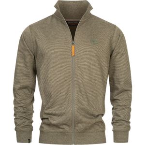 INDICODE JEANS Sweatvest ' Yanic '  olijfgroen / wit