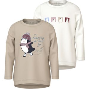 NAME IT Shirt 'NMFVIX'  lichtblauw / brokaat / wijnrood / wit