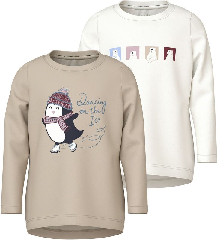 NAME IT Shirt 'NMFVIX'  lichtblauw / brokaat / wijnrood / wit