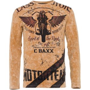 CIPO & BAXX Shirt  ombergrijs / lichtbruin