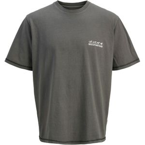 JACK & JONES Shirt 'JORLiverpool'  donkergrijs / wit