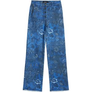 Desigual - Paisley Keperbroek - Blauw - Lange Broek - Recht