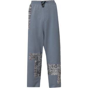 VAMOS CLO Broek  basaltgrijs / zwart / wit