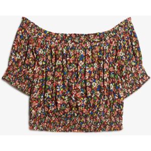 Superdry - Gemêleerde Crop Blouse - Dames - Korte Mouwen