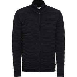 !Solid Gebreid vest 'Struan'  donkerblauw