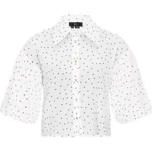 faina Blouse  zwart / offwhite