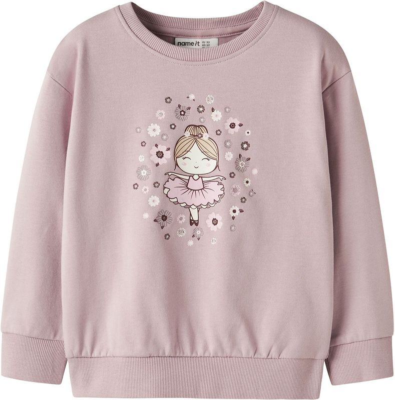 NAME IT Sweatshirt 'NMFVILOUI'  crème / pastellila / rosa / wit