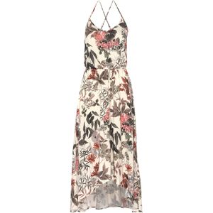 Zandkleur - Vokuhila Zomerjurk - All-over Print - Mouwloos