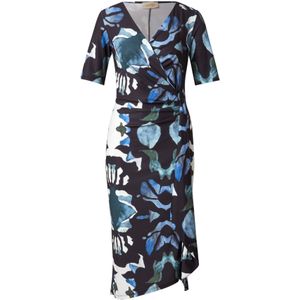 Cartoon Jurk  blauw / navy / petrol / wit