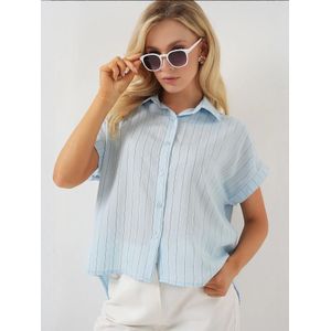 Bigdart Blouse  lichtblauw / grijs