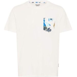 BLEND - BHJem - Shirt - Wit - Ronde Hals - Kwartmouw