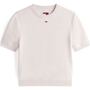 Tommy Jeans Sweatshirt 'ESSENTIAL'  lichtbeige / navy / rood / wit
