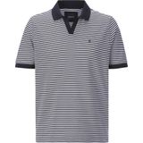 TOSCARELLI - TOSCARELLI - Poloshirt - Wit Blauw - Maritieme Look, V-hals, Polokraag