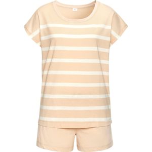 s.Oliver RED LABEL - Beachwear Shortama - Beige/wit gestreept - 2-delig