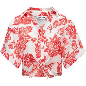 Salsa Jeans - Blouse - Rood/Wit - Klassieke Blouse - Bloemenprint