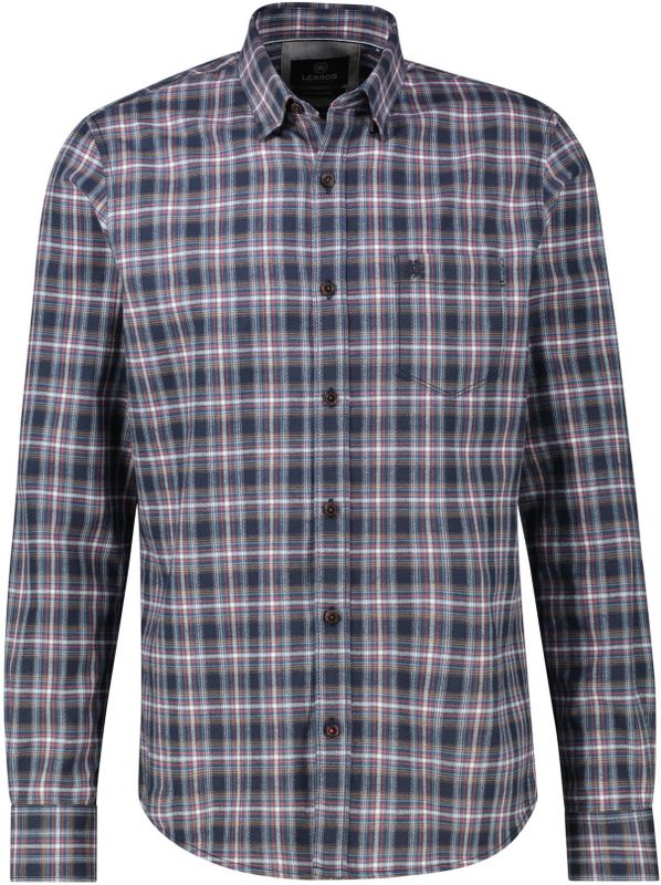 Lerros - Flanellen Geruit Overhemd - Classic Navy - Heren