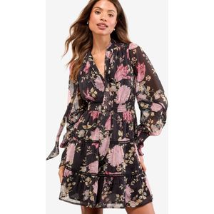 Lipsy Jurk  kaki / magenta / oudroze / zwart