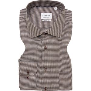 ETERNA - Zakelijk Overhemd - Taupe - Comfort Fit - Lange Mouw