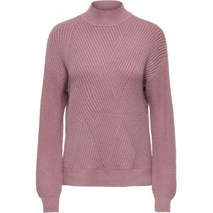 Only - ONLNELI LS HIGHNECK RIB PULLOVER EX KNT - Gebreide Trui - Nostalgia Rose