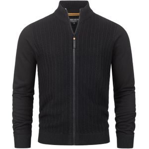INDICODE JEANS Gebreid vest 'Cason'  zwart