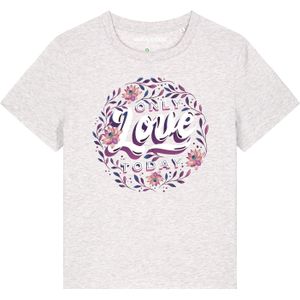 Watapparel Shirt 'Only love today'  lichtgrijs / gemengde kleuren