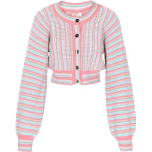 IZIA Gebreid vest  turquoise / pastelblauw / rosa / pastelroze
