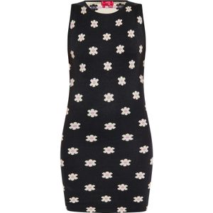 swirly Gebreide jurk  beige / lila / zwart