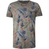 Key Largo - Santa Fe - T-shirt - Navy/Grijs Gemêleerd/Kaki/Rood - Jersey, Ronde Hals, Kwartmouw