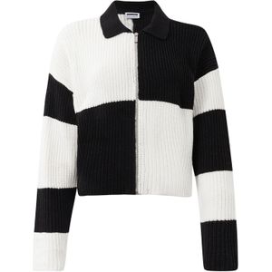 Noisy may Gebreid vest 'NMCHARLIE'  zwart / wit