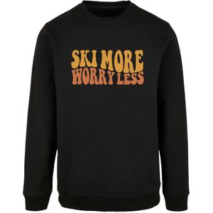 F4NT4STIC Sweatshirt 'Ski More Worry Less'  karamel / kastanjebruin / zwart