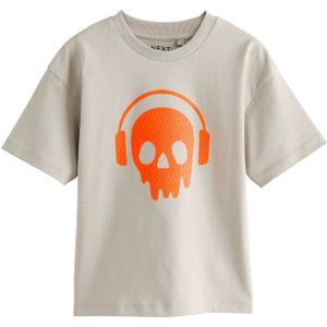 Next Shirt  stone grey / oranje