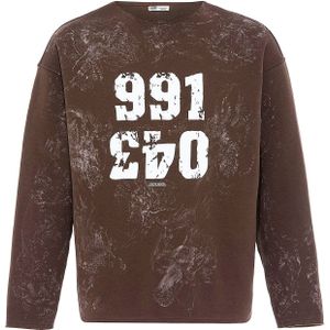 VAMOS CLO Sweatshirt  bruin / wit