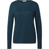 STREET ONE - Gebreide Trui - Tide Blue - Met Boothals