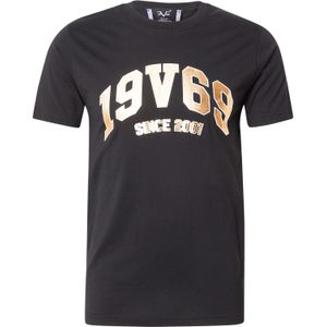 19V69 ITALIA Shirt 'Tadeo'  goud / zwart / wit